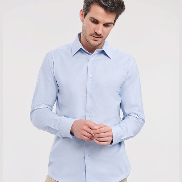 Russell Athletic Collection Long Sleeve Tailored Oxford Shirt Thumbnail